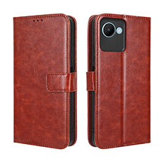 Coque Portefeuille Livre Cuir Etui Clapet BY5 pour Realme C30s Marron