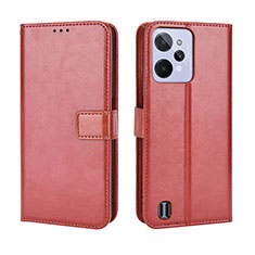 Coque Portefeuille Livre Cuir Etui Clapet BY5 pour Realme C31 Marron