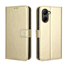 Coque Portefeuille Livre Cuir Etui Clapet BY5 pour Realme C33 (2023) Or