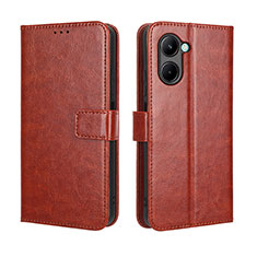 Coque Portefeuille Livre Cuir Etui Clapet BY5 pour Realme C33 Marron