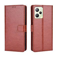 Coque Portefeuille Livre Cuir Etui Clapet BY5 pour Realme C35 Marron