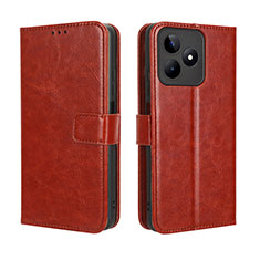 Coque Portefeuille Livre Cuir Etui Clapet BY5 pour Realme C51 Marron