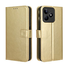 Coque Portefeuille Livre Cuir Etui Clapet BY5 pour Realme C51 Or