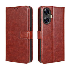 Coque Portefeuille Livre Cuir Etui Clapet BY5 pour Realme C55 Marron