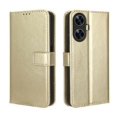 Coque Portefeuille Livre Cuir Etui Clapet BY5 pour Realme C55 Or