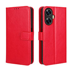 Coque Portefeuille Livre Cuir Etui Clapet BY5 pour Realme C55 Rouge