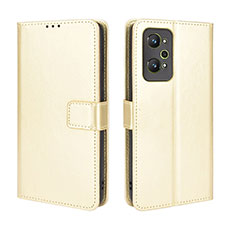 Coque Portefeuille Livre Cuir Etui Clapet BY5 pour Realme GT Neo 3T 5G Or