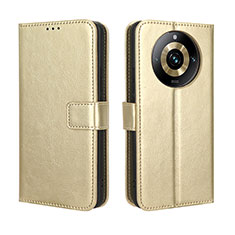 Coque Portefeuille Livre Cuir Etui Clapet BY5 pour Realme Narzo 60 Pro 5G Or