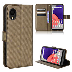 Coque Portefeuille Livre Cuir Etui Clapet BY5 pour Samsung Galaxy A22 5G SC-56B Marron