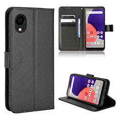 Coque Portefeuille Livre Cuir Etui Clapet BY5 pour Samsung Galaxy A22 5G SC-56B Noir