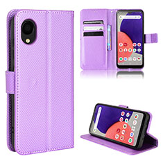 Coque Portefeuille Livre Cuir Etui Clapet BY5 pour Samsung Galaxy A22 5G SC-56B Violet