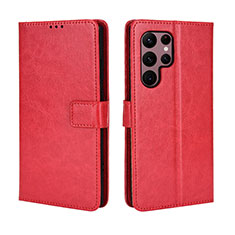 Coque Portefeuille Livre Cuir Etui Clapet BY5 pour Samsung Galaxy S25 Ultra 5G Rouge