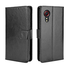 Coque Portefeuille Livre Cuir Etui Clapet BY5 pour Samsung Galaxy XCover 5 SM-G525F Noir