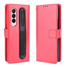 Coque Portefeuille Livre Cuir Etui Clapet BY5 pour Samsung Galaxy Z Fold3 5G Rouge