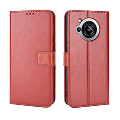 Coque Portefeuille Livre Cuir Etui Clapet BY5 pour Sharp Aquos R7 Marron