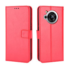 Coque Portefeuille Livre Cuir Etui Clapet BY5 pour Sharp Aquos R7s Rouge