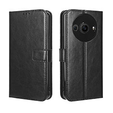 Coque Portefeuille Livre Cuir Etui Clapet BY5 pour Sharp Aquos R8 Pro Noir