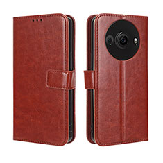 Coque Portefeuille Livre Cuir Etui Clapet BY5 pour Sharp Aquos R8s Pro Marron