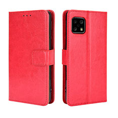 Coque Portefeuille Livre Cuir Etui Clapet BY5 pour Sharp Aquos Sense4 Lite Rouge