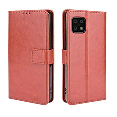 Coque Portefeuille Livre Cuir Etui Clapet BY5 pour Sharp Aquos Sense6 Marron