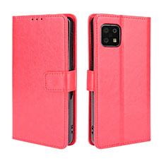 Coque Portefeuille Livre Cuir Etui Clapet BY5 pour Sharp Aquos Sense6 Rouge