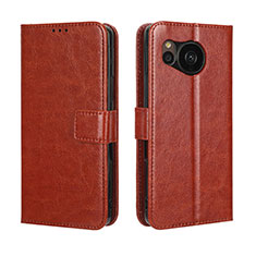 Coque Portefeuille Livre Cuir Etui Clapet BY5 pour Sharp Aquos Sense7 Marron