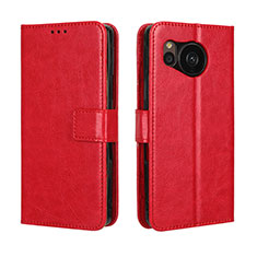 Coque Portefeuille Livre Cuir Etui Clapet BY5 pour Sharp Aquos Sense7 Rouge