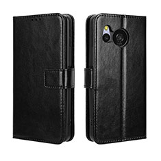 Coque Portefeuille Livre Cuir Etui Clapet BY5 pour Sharp Aquos Sense8 Noir