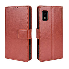 Coque Portefeuille Livre Cuir Etui Clapet BY5 pour Sharp Aquos wish Marron