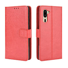 Coque Portefeuille Livre Cuir Etui Clapet BY5 pour Sharp Simple Sumaho 5 Rouge