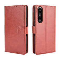 Coque Portefeuille Livre Cuir Etui Clapet BY5 pour Sony Xperia 1 III Marron