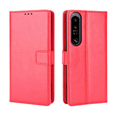 Coque Portefeuille Livre Cuir Etui Clapet BY5 pour Sony Xperia 1 IV Rouge