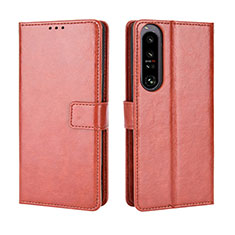 Coque Portefeuille Livre Cuir Etui Clapet BY5 pour Sony Xperia 1 IV SO-51C Marron