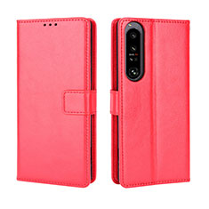 Coque Portefeuille Livre Cuir Etui Clapet BY5 pour Sony Xperia 1 IV SO-51C Rouge