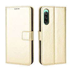 Coque Portefeuille Livre Cuir Etui Clapet BY5 pour Sony Xperia 10 IV Or