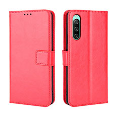 Coque Portefeuille Livre Cuir Etui Clapet BY5 pour Sony Xperia 10 V Rouge