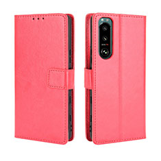 Coque Portefeuille Livre Cuir Etui Clapet BY5 pour Sony Xperia 5 III Rouge