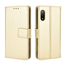 Coque Portefeuille Livre Cuir Etui Clapet BY5 pour Sony Xperia Ace II Or