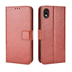 Coque Portefeuille Livre Cuir Etui Clapet BY5 pour Sony Xperia Ace III SO-53C Marron