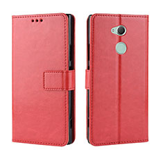 Coque Portefeuille Livre Cuir Etui Clapet BY5 pour Sony Xperia XA2 Rouge