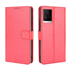 Coque Portefeuille Livre Cuir Etui Clapet BY5 pour Vivo iQOO 7 5G Rouge