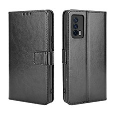 Coque Portefeuille Livre Cuir Etui Clapet BY5 pour Vivo iQOO 7 India 5G Noir