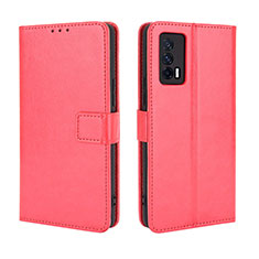 Coque Portefeuille Livre Cuir Etui Clapet BY5 pour Vivo iQOO Neo5 5G Rouge