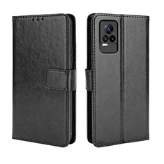 Coque Portefeuille Livre Cuir Etui Clapet BY5 pour Vivo V21e 4G Noir