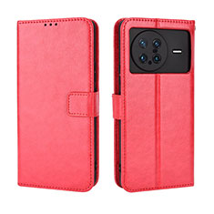 Coque Portefeuille Livre Cuir Etui Clapet BY5 pour Vivo X Note Rouge