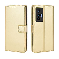 Coque Portefeuille Livre Cuir Etui Clapet BY5 pour Vivo X70t Or