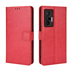 Coque Portefeuille Livre Cuir Etui Clapet BY5 pour Vivo X70t Rouge