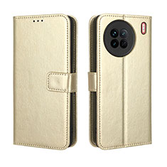 Coque Portefeuille Livre Cuir Etui Clapet BY5 pour Vivo X90 5G Or