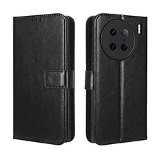 Coque Portefeuille Livre Cuir Etui Clapet BY5 pour Vivo X90 Pro 5G Noir