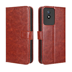 Coque Portefeuille Livre Cuir Etui Clapet BY5 pour Vivo Y02 Marron